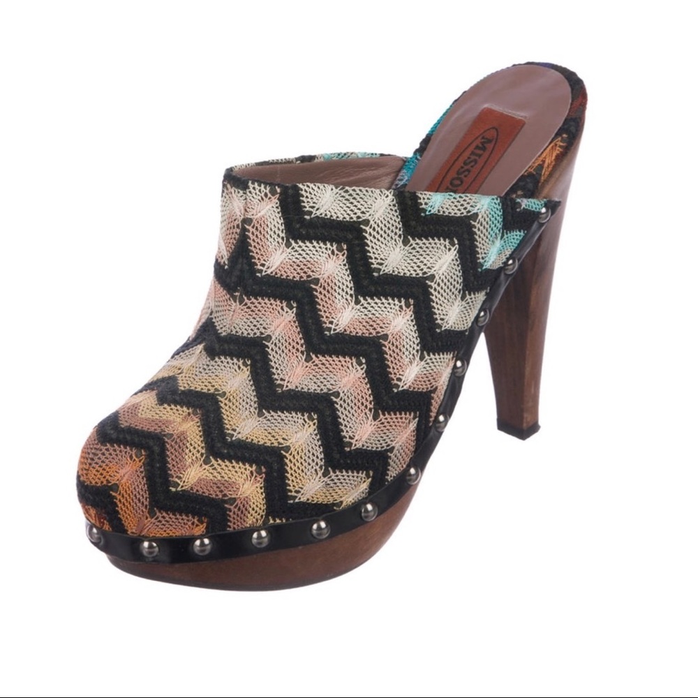 Missoni - Multicolor Knit Platform Mules